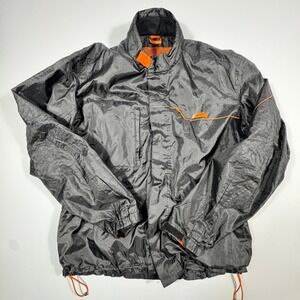 KTM Powerwear Mens Windbreaker Jacket XXL Black Orange Full Zip Mesh Lined